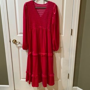Hot pink velour dress